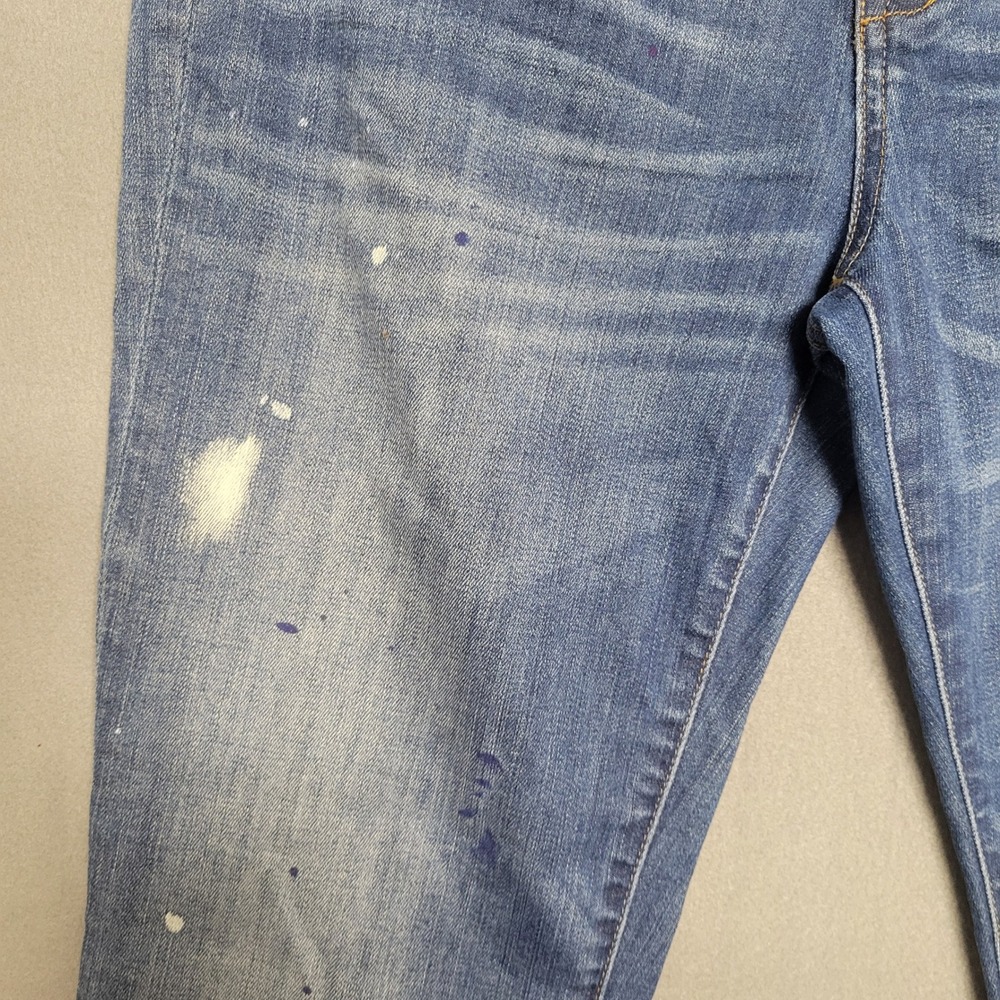 Madewell Jeans Women 31 Blue Wash Paint Splatter Distressed Skinny Leg Casual - Picture 14 of 16